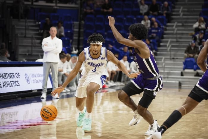 Colby Garland has grown into his role as a reserve guard for Drake, helping the Bulldogs to a trip to the NCAA men's basketball tournament. (Photo courtesy of Drake University Athletics)